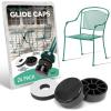 imageWrought Iron Patio Furniture Feet Caps 24 Pack Black  15quot Round Patio Furniture Feet Protectors Outdoor Chair Glides Outdoor Sliders for Chairs ampamp Tables24
