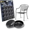 imageWrought Iron Patio Furniture Feet Caps 24 Pack White  15quot Round Plastic Outdoor Chair Leg Caps Patio Furniture Replacement FeetBlack