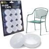 imageWrought Iron Patio Furniture Feet Caps 24 Pack White  15quot Round Plastic Outdoor Chair Leg Caps Patio Furniture Replacement FeetWhite