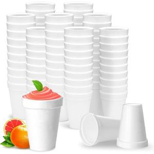 image12 Oz Disposable Foam Cups 100 Pack White Foam Insulates Hot ampamp Cold Beverages Made in the USA ToGo Cups  for Coffee Tea Hot Cocoa Soup Broth Smoothie Soda Juice12oz  White