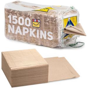 image1500Pack Brown Napkins  Bulk Unbleached Natural ampamp Rustic Kraft Paper Napkins  EcoConscious Disposable Kitchen Tissue Supplies for Home Parties Restaurant BBQ  12x12 Unfolded1 500 count