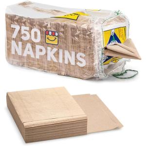 image1500Pack Brown Napkins  Bulk Unbleached Natural ampamp Rustic Kraft Paper Napkins  EcoConscious Disposable Kitchen Tissue Supplies for Home Parties Restaurant BBQ  12x12 Unfolded750 count