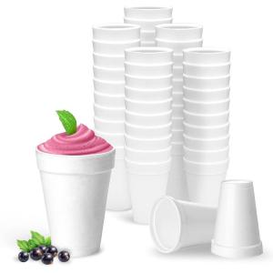 image16 Oz Disposable Foam Cups 50 Pack White Foam Insulates Hot ampamp Cold Beverages Made in the USA ToGo Cups  for Coffee Tea Hot Cocoa Soup Broth Smoothie Soda Juice50 Count Pack of 1