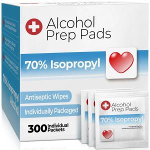 imageAlcohol Wipes individually Wrapped  300 Pack Isopropyl Alcohol Wipes Alcohol Prep Pads Great for Home Medical and First Aid Kits Individually Wrapped Swabs300 Count Pack of 1