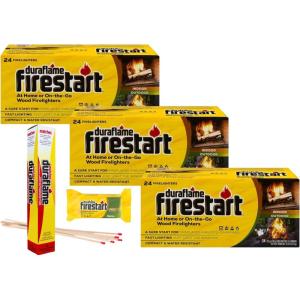 imageDuraflame Fire Starter for Indoor and Outdoor Use  Quick Ignition Logs for BBQ Fireplace Fire Pit and Campfires 24 Pack72 Pack