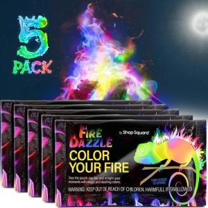 imageFire Dazzle Fire Color Changing Packets for Fire Pit  12 Pack Color Packets Flame Changer for Fire Pit and Campfires  Camping Games Accessories for Kids and Adults5 Pack