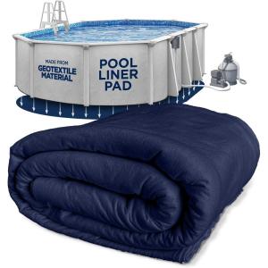 imageShop Square 12Foot Pool Liner Pad for Above Ground Pools  Under Pool Padding Above Ground Pool Pad Puncture Protection Extend Liner Life Durable Geotextile MaterialOval