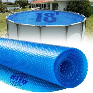 imageShop Square 24 Foot Round Solar Cover for Inground and Above Ground Pools 8 Mil  Premium Heavy Duty Solar Blanket for Above Ground Pool Blue  Made in USA