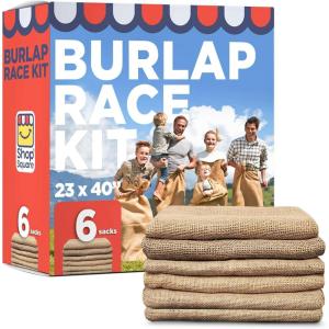 imageShop Square Potato Sack Race Bags 23x40  Set of 6 Fun Burlap Sacks for Kids ampamp Adults Perfect for Field Day BBQs Picnics Parties ampamp MorePack of 6