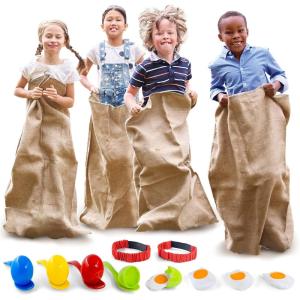 imageShop Square Potato Sack Race Bags 23x40  Set of 6 Fun Burlap Sacks for Kids ampamp Adults Perfect for Field Day BBQs Picnics Parties ampamp MorePack of 4 Bundle