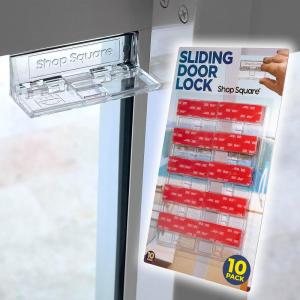 imageSliding Glass Door Lock for Home Safety  10 Pack Sliding Patio Door Locks Child Safety Slide Window Stopper Extra Strong Adhesive10 Pack