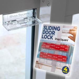imageSliding Glass Door Lock for Home Safety  4 Pack Sliding Patio Door Locks Child Safety Slide Window Stopper Extra Strong Adhesive