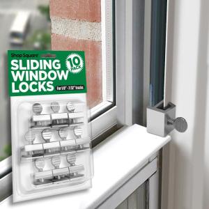 imageWindow Locks 15 Pack for Vertical and Horizontal Windows Sliding Locks Adjustable Aluminum Stoppers Window Security NoDrill Install Fits Tracks up to 316quot WideSmall