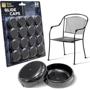 imageWrought Iron Patio Furniture Feet Caps 24 Pack White  15quot Round Plastic Outdoor Chair Leg Caps Patio Furniture Replacement FeetBlack
