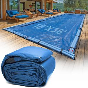 image25Ft x 45Ft Pool Cover for Inground Pools  Premium Winter Pool Cover for Inground Pools Extra Thick Material and Durable Design Cold and UVResistance Easy Installation Royal Blue18 x 36 Feet