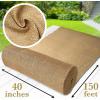 image40quotx150 Feet Gardening Burlap Fabric Roll  Burlap Tree Wrap Weed Barrier Erosion Control Aisle Runner Multipurpose Natural Fabric High Density Jute Fiber Material