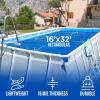 imageShop Square 12 x 24 Foot Rectangle Solar Pool Cover for Inground and Above Ground Pools 16 Mil  Premium Heavy Duty Solar Blanket for Above Ground Pool Blue  Made in USA16x32 FT