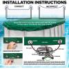 image18 x 34 ft Oval Pool Covers for Above Ground Pools Oval Winter Pool Cover Swimming Pool Cover Keeps Out Debris Cold and UV Resistant Supreme Mesh Green18x34 Oval