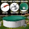 image18 x 34 ft Oval Pool Covers for Above Ground Pools Oval Winter Pool Cover Swimming Pool Cover Keeps Out Debris Cold and UV Resistant Supreme Mesh Green18x34 Oval
