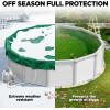 image18 x 34 ft Oval Pool Covers for Above Ground Pools Oval Winter Pool Cover Swimming Pool Cover Keeps Out Debris Cold and UV Resistant Supreme Mesh Green21 Round