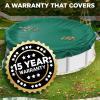 image18 x 34 ft Oval Pool Covers for Above Ground Pools Oval Winter Pool Cover Swimming Pool Cover Keeps Out Debris Cold and UV Resistant Supreme Mesh Green15 Round