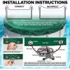 image18 x 34 ft Oval Pool Covers for Above Ground Pools Oval Winter Pool Cover Swimming Pool Cover Keeps Out Debris Cold and UV Resistant Supreme Mesh Green28 Round