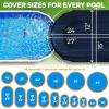 image10 x 15 ft Oval Pool Covers for Above Ground Pools Oval Winter Pool Cover Swimming Pool Cover Keeps Out Debris Cold and UV Resistant Supreme Mesh Navy BlueOval