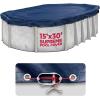 image10 x 15 ft Oval Pool Covers for Above Ground Pools Oval Winter Pool Cover Swimming Pool Cover Keeps Out Debris Cold and UV Resistant Supreme Mesh Navy BlueOval