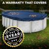 image10 x 15 ft Oval Pool Covers for Above Ground Pools Oval Winter Pool Cover Swimming Pool Cover Keeps Out Debris Cold and UV Resistant Supreme Mesh Navy BlueOval