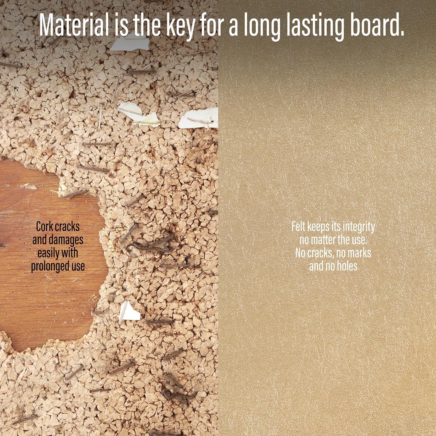 imageLarge Bulletin Board 60 x 36 Inches  Foldable Felt Bulletin Board for Wall Cork Board Alternative with 100 Color Pins ampamp 12 Note Pads Vision Board  BlackKhaki