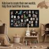 imageLarge Bulletin Board 60 x 36 Inches  Foldable Felt Bulletin Board for Wall Cork Board Alternative with 100 Color Pins ampamp 12 Note Pads Vision Board  BlackBlack