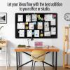 imageLarge Bulletin Board 60 x 36 Inches  Foldable Felt Bulletin Board for Wall Cork Board Alternative with 100 Color Pins ampamp 12 Note Pads Vision Board  BlackBlack