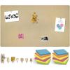 imageLarge Bulletin Board 60 x 36 Inches  Foldable Felt Bulletin Board for Wall Cork Board Alternative with 100 Color Pins ampamp 12 Note Pads Vision Board  BlackKhaki