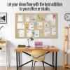 imageLarge Bulletin Board 60 x 36 Inches  Foldable Felt Bulletin Board for Wall Cork Board Alternative with 100 Color Pins ampamp 12 Note Pads Vision Board  BlackKhaki