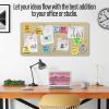 imageLarge Bulletin Board 60 x 36 Inches  Foldable Felt Bulletin Board for Wall Cork Board Alternative with 100 Color Pins ampamp 12 Note Pads Vision Board  BlackKhaki